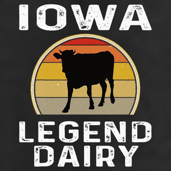 Iowa Dairy Farmer Legend Dairy Cow Cattle Funny Retro Sunset 7 Panel Mesh Trucker Snapback Hat