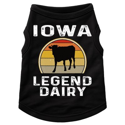 Iowa Dairy Farmer Legend Dairy Cow Cattle Funny Retro Sunset Doggie Tank