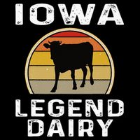 Iowa Dairy Farmer Legend Dairy Cow Cattle Funny Retro Sunset Cooling Performance Crew T-Shirt