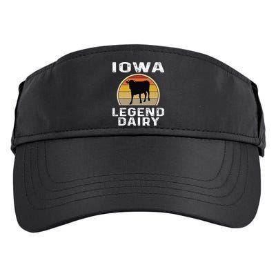 Iowa Dairy Farmer Legend Dairy Cow Cattle Funny Retro Sunset Adult Drive Performance Visor
