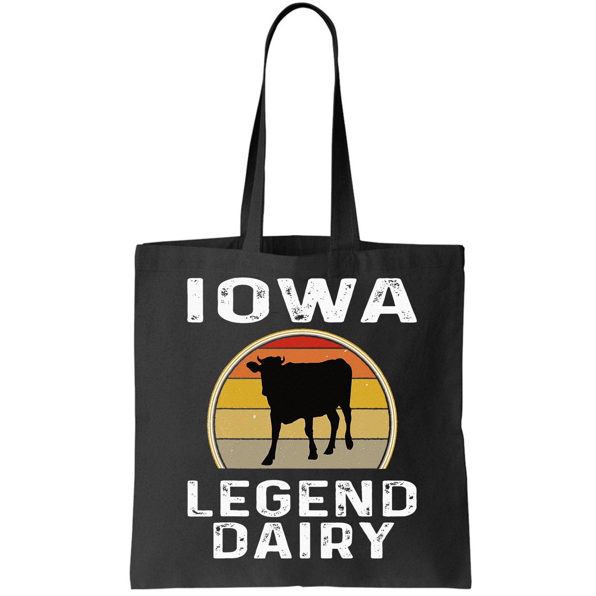 Iowa Dairy Farmer Legend Dairy Cow Cattle Funny Retro Sunset Bag