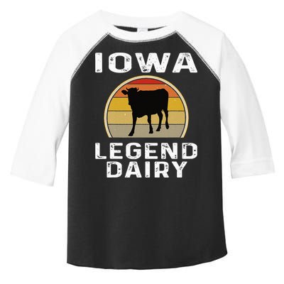 Iowa Dairy Farmer Legend Dairy Cow Cattle Funny Retro Sunset Toddler Fine Jersey T-Shirt
