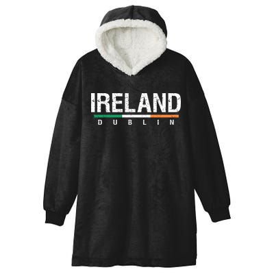 Ireland Dublin Flag Hooded Wearable Blanket