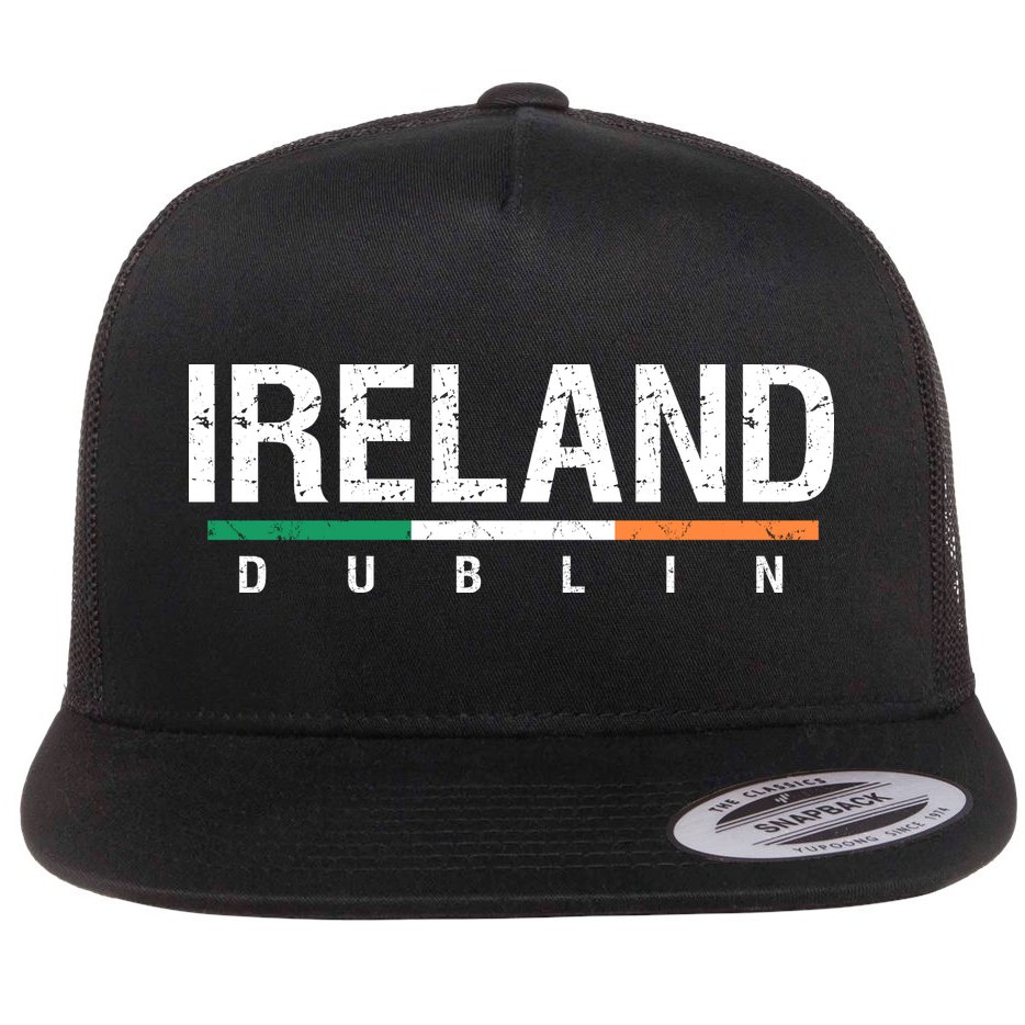 Ireland Dublin Flag Flat Bill Trucker Hat