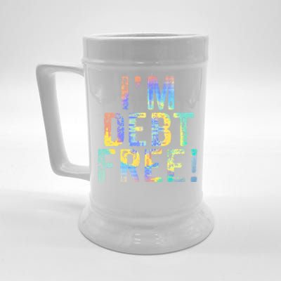 Im Debt Free Financial Freedom Literacy Vintage Tiegiftdye Meaningful Gift Beer Stein