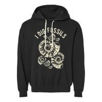 I Dig Fossils Ammonite Fossil Garment-Dyed Fleece Hoodie