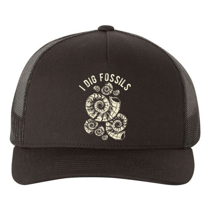 I Dig Fossils Ammonite Fossil Yupoong Adult 5-Panel Trucker Hat
