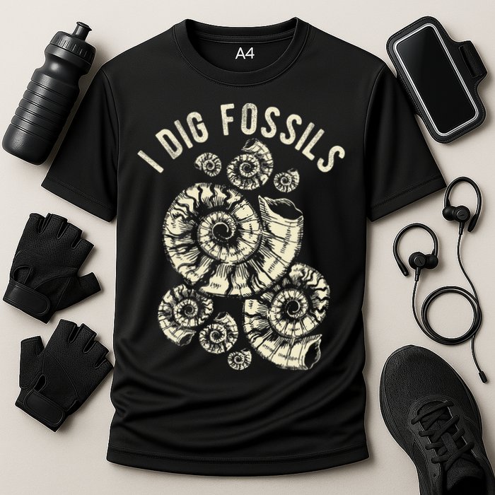I Dig Fossils Ammonite Fossil Performance Shirt