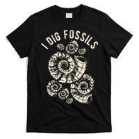 I Dig Fossils Ammonite Fossil T-Shirt