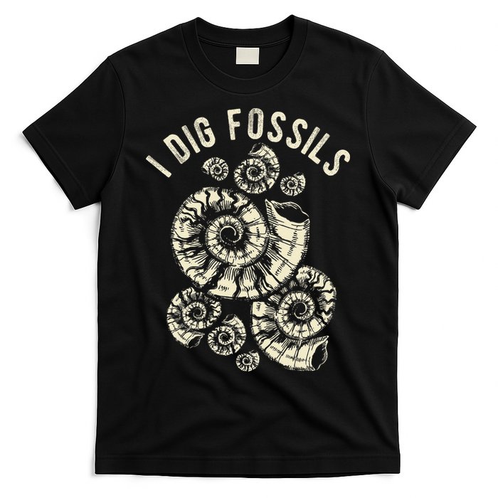 I Dig Fossils Ammonite Fossil T-Shirt