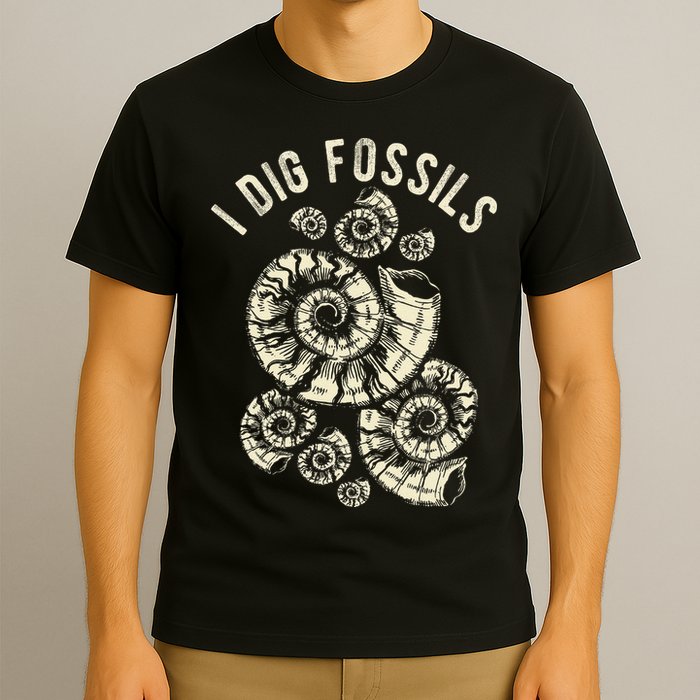 I Dig Fossils Ammonite Fossil T-Shirt
