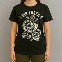 I Dig Fossils Ammonite Fossil T-Shirt