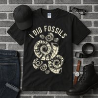 I Dig Fossils Ammonite Fossil Tall T-Shirt