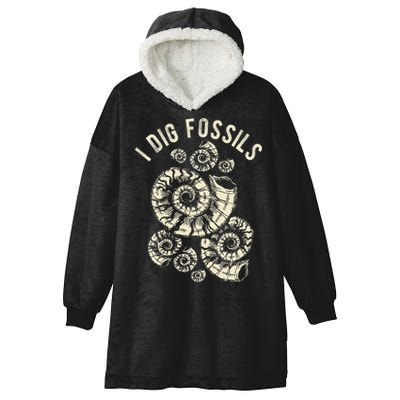 I Dig Fossils Ammonite Fossil Hooded Wearable Blanket