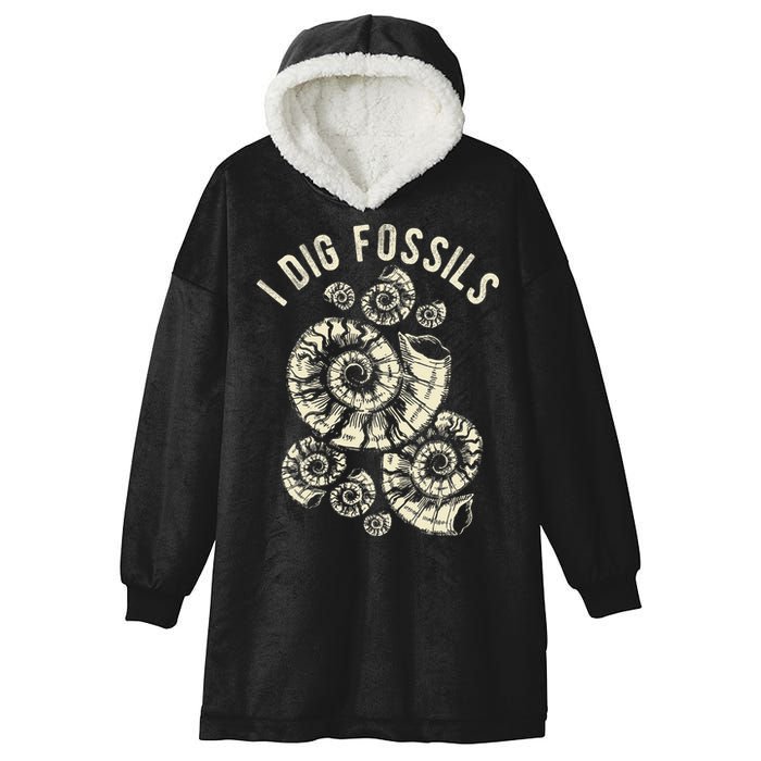 I Dig Fossils Ammonite Fossil Hooded Wearable Blanket