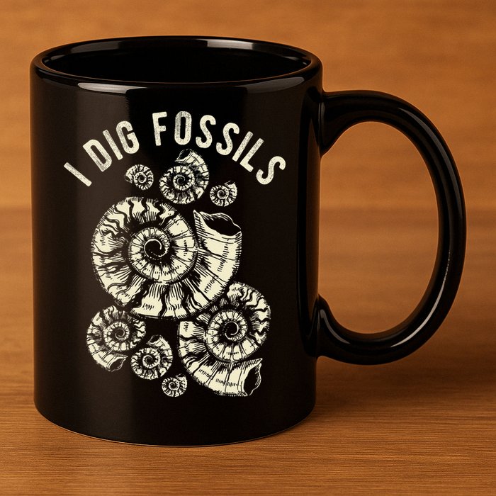 I Dig Fossils Ammonite Fossil 11oz C Handle Ceramic Mug