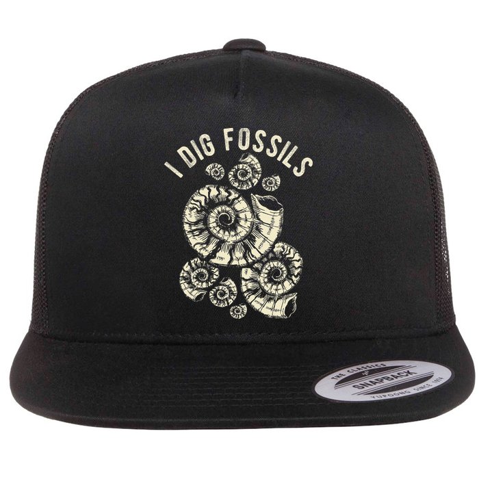 I Dig Fossils Ammonite Fossil Flatbill Hat