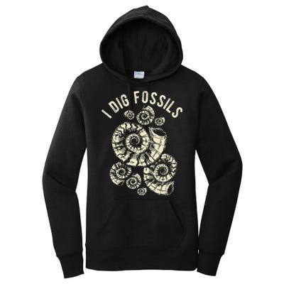 I Dig Fossils Ammonite Fossil Women's Pullover Hoodie