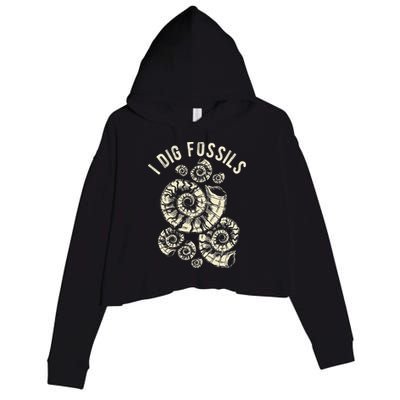 I Dig Fossils Ammonite Fossil Crop Fleece Hoodie