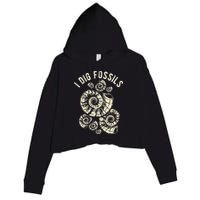 I Dig Fossils Ammonite Fossil Crop Fleece Hoodie