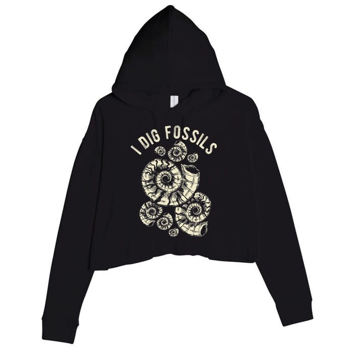 I Dig Fossils Ammonite Fossil Crop Fleece Hoodie