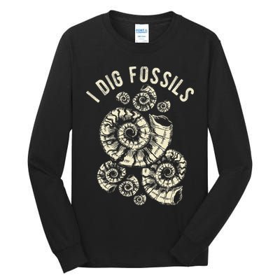I Dig Fossils Ammonite Fossil Tall Long Sleeve T-Shirt