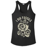 I Dig Fossils Ammonite Fossil Ladies PosiCharge Competitor Racerback Tank