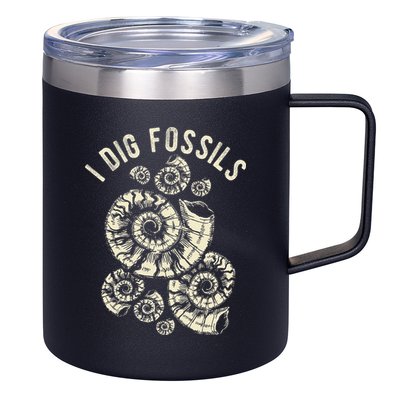 I Dig Fossils Ammonite Fossil 12oz Stainless Steel Coffee Mug