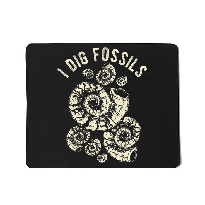 I Dig Fossils Ammonite Fossil Mousepad