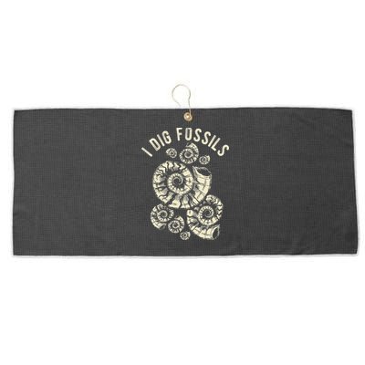 I Dig Fossils Ammonite Fossil Large Microfiber Waffle Golf Towel