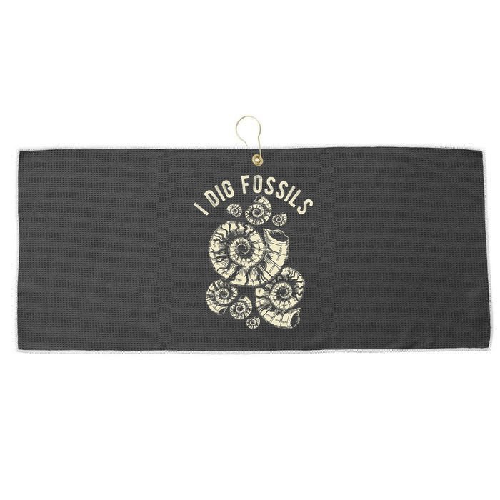 I Dig Fossils Ammonite Fossil Large Microfiber Waffle Golf Towel
