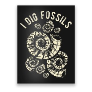 I Dig Fossils Ammonite Fossil Poster