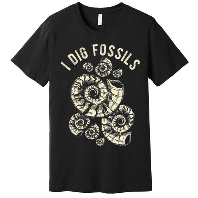 I Dig Fossils Ammonite Fossil Premium T-Shirt