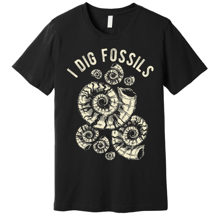I Dig Fossils Ammonite Fossil Premium T-Shirt