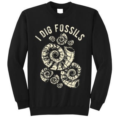 I Dig Fossils Ammonite Fossil Tall Sweatshirt