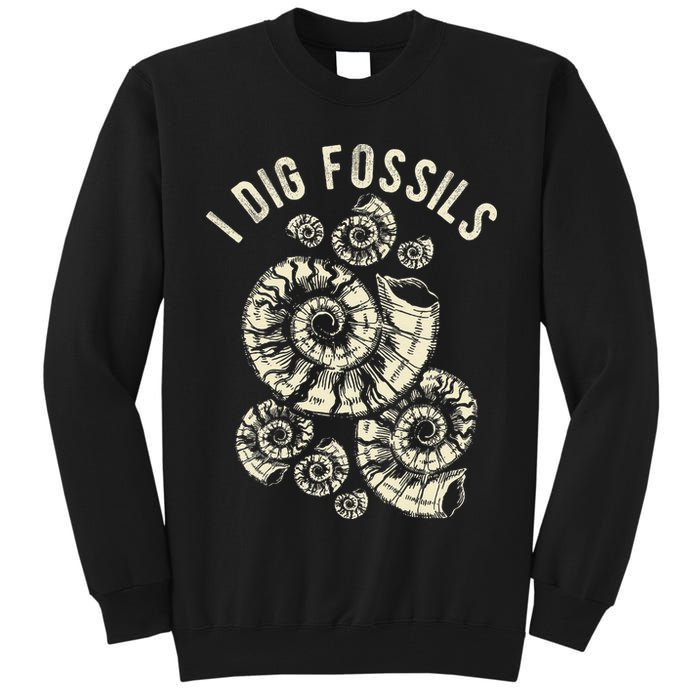I Dig Fossils Ammonite Fossil Tall Sweatshirt