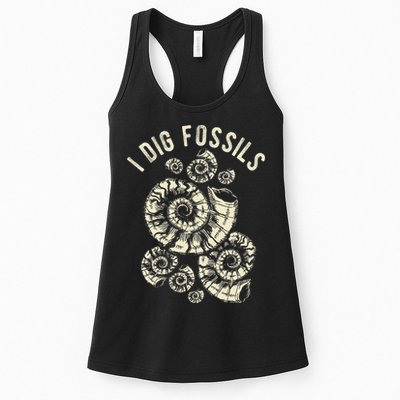 I Dig Fossils Ammonite Fossil Womens Tank Top