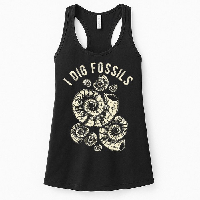 I Dig Fossils Ammonite Fossil Womens Tank Top