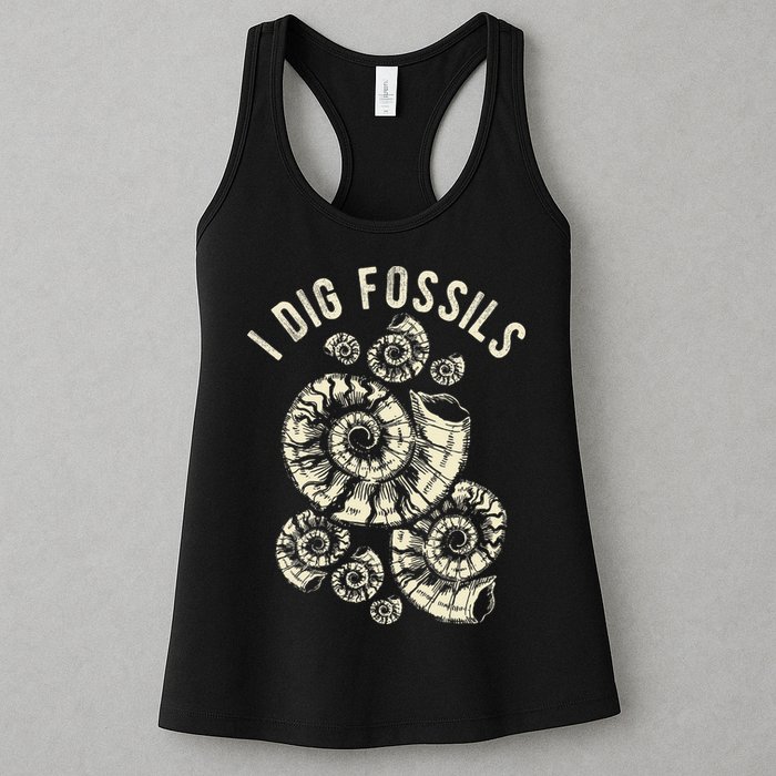 I Dig Fossils Ammonite Fossil Womens Tank Top