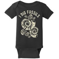 I Dig Fossils Ammonite Fossil Baby Bodysuit