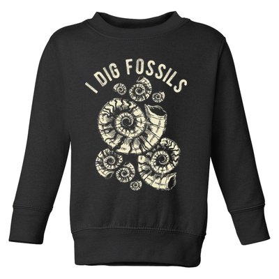 I Dig Fossils Ammonite Fossil Toddler Sweatshirt