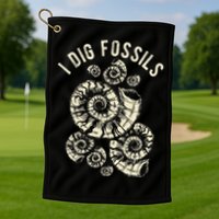 I Dig Fossils Ammonite Fossil Golf Towel