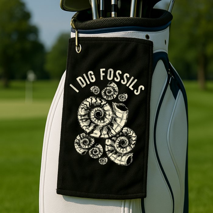 I Dig Fossils Ammonite Fossil Golf Towel