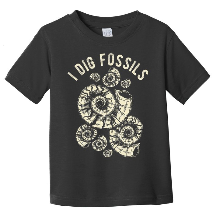 I Dig Fossils Ammonite Fossil Toddler T-Shirt