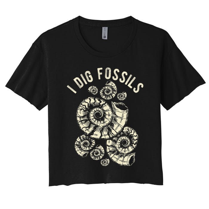 I Dig Fossils Ammonite Fossil Crop Top