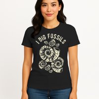 I Dig Fossils Ammonite Fossil Womens T-Shirt