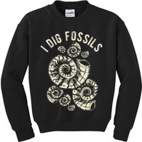 I Dig Fossils Ammonite Fossil Kids Sweatshirt