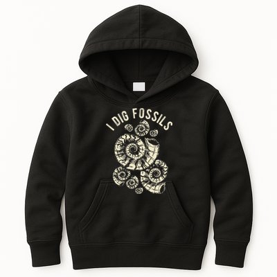 I Dig Fossils Ammonite Fossil Kids Hoodie