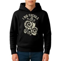I Dig Fossils Ammonite Fossil Kids Hoodie