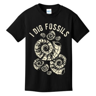 I Dig Fossils Ammonite Fossil Kids T-Shirt